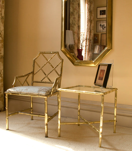 Brass Faux Bamboo Table