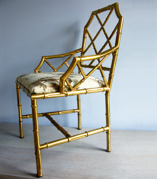 Italian Brass Bamboo Chair